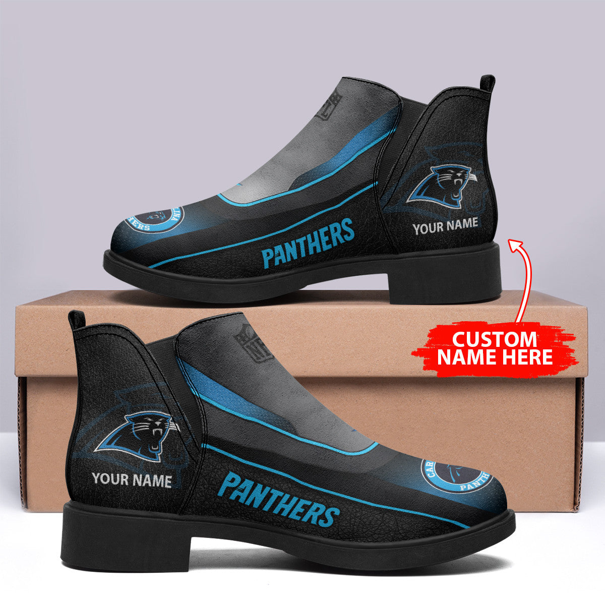 Carolina Panthers Personalized Comfort & Fashion Short Boots BG72