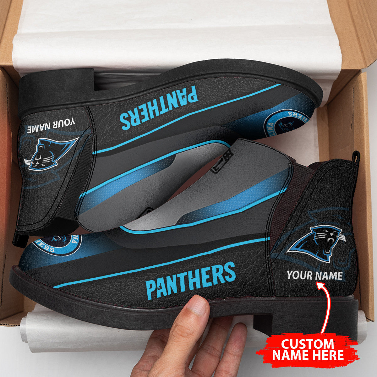Carolina Panthers Personalized Comfort & Fashion Short Boots BG72