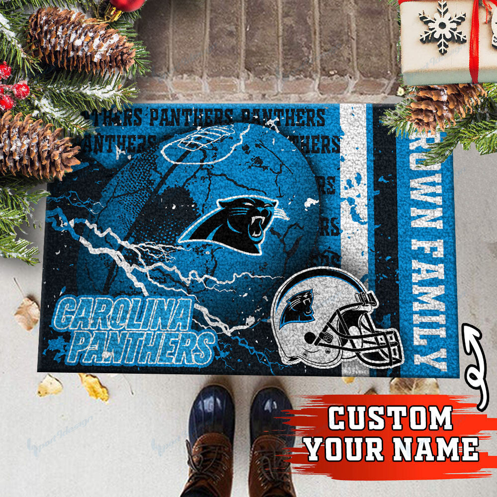 Carolina Panthers Personalized Doormat BG05