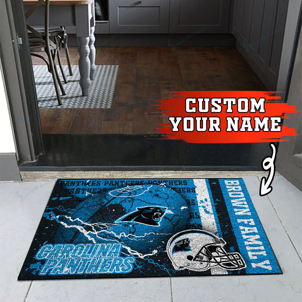 Carolina Panthers Personalized Doormat BG05