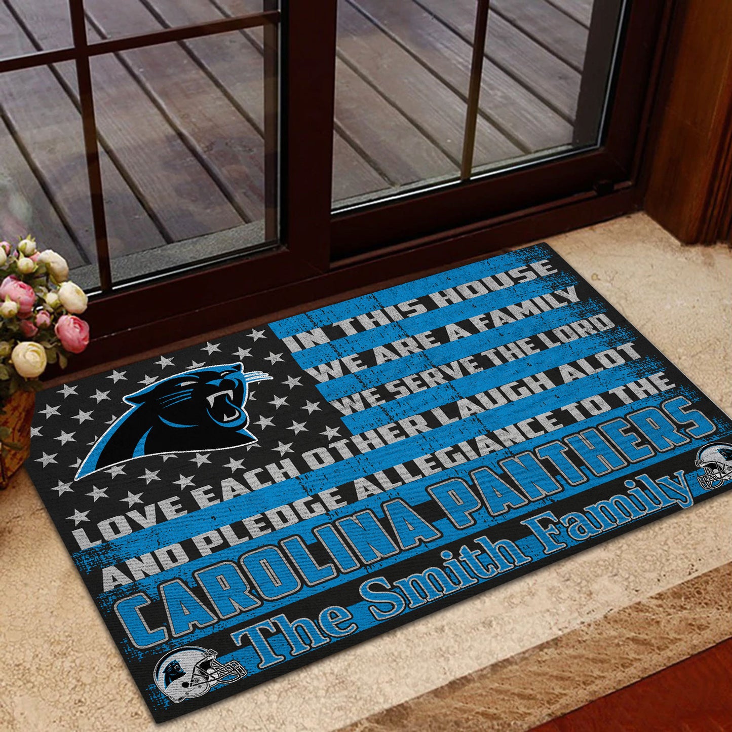 Carolina Panthers Personalized Doormat BG288