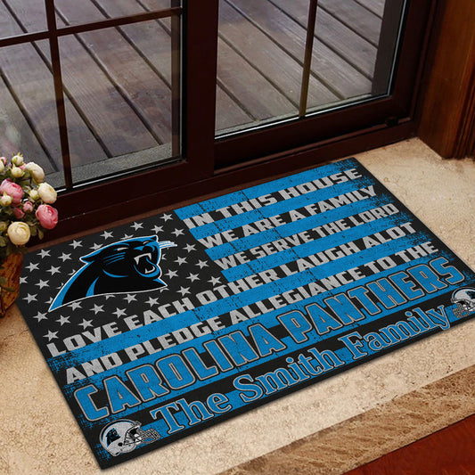 Carolina Panthers Personalized Doormat BG288