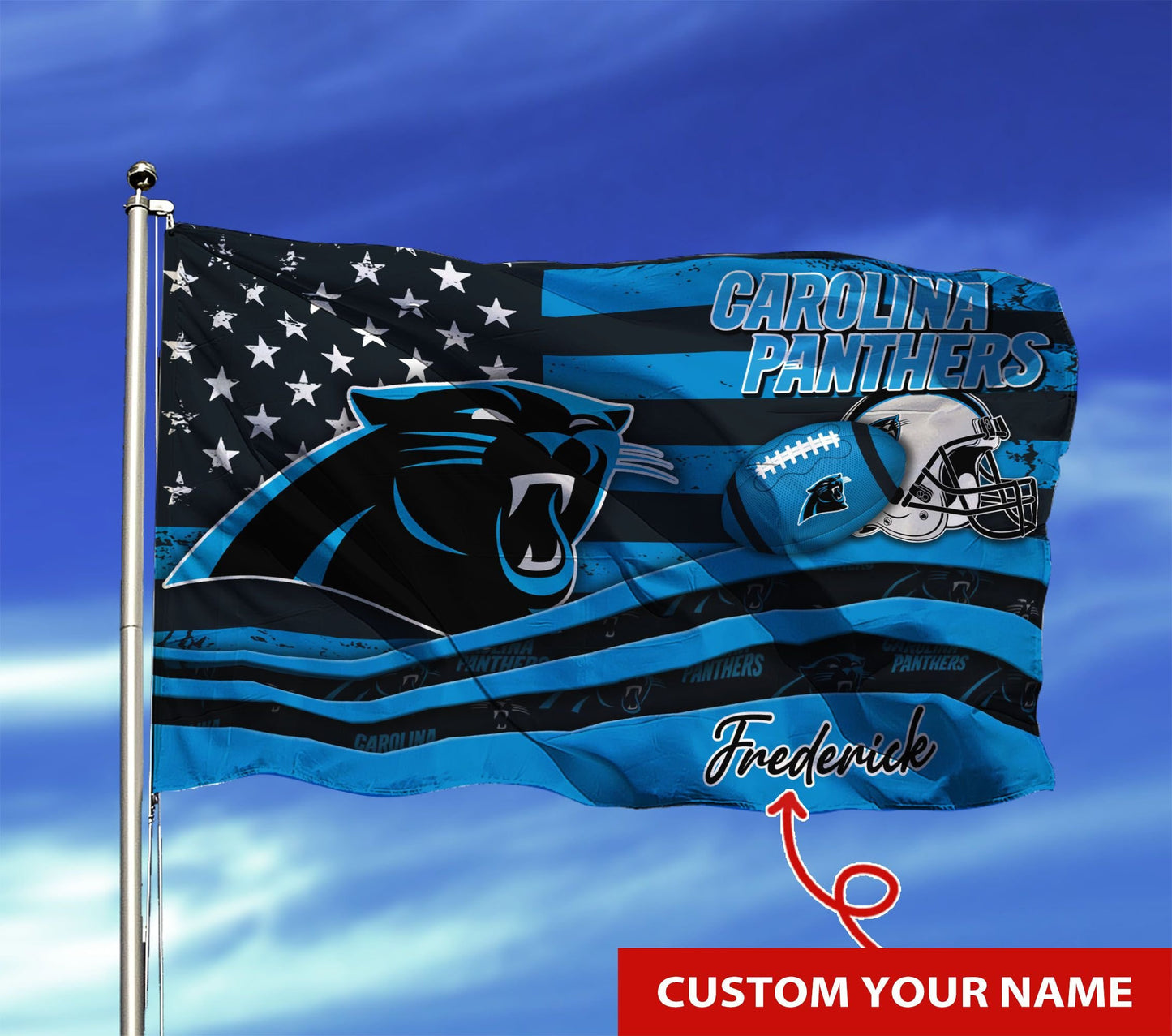 Carolina Panthers Personalized Flag 04