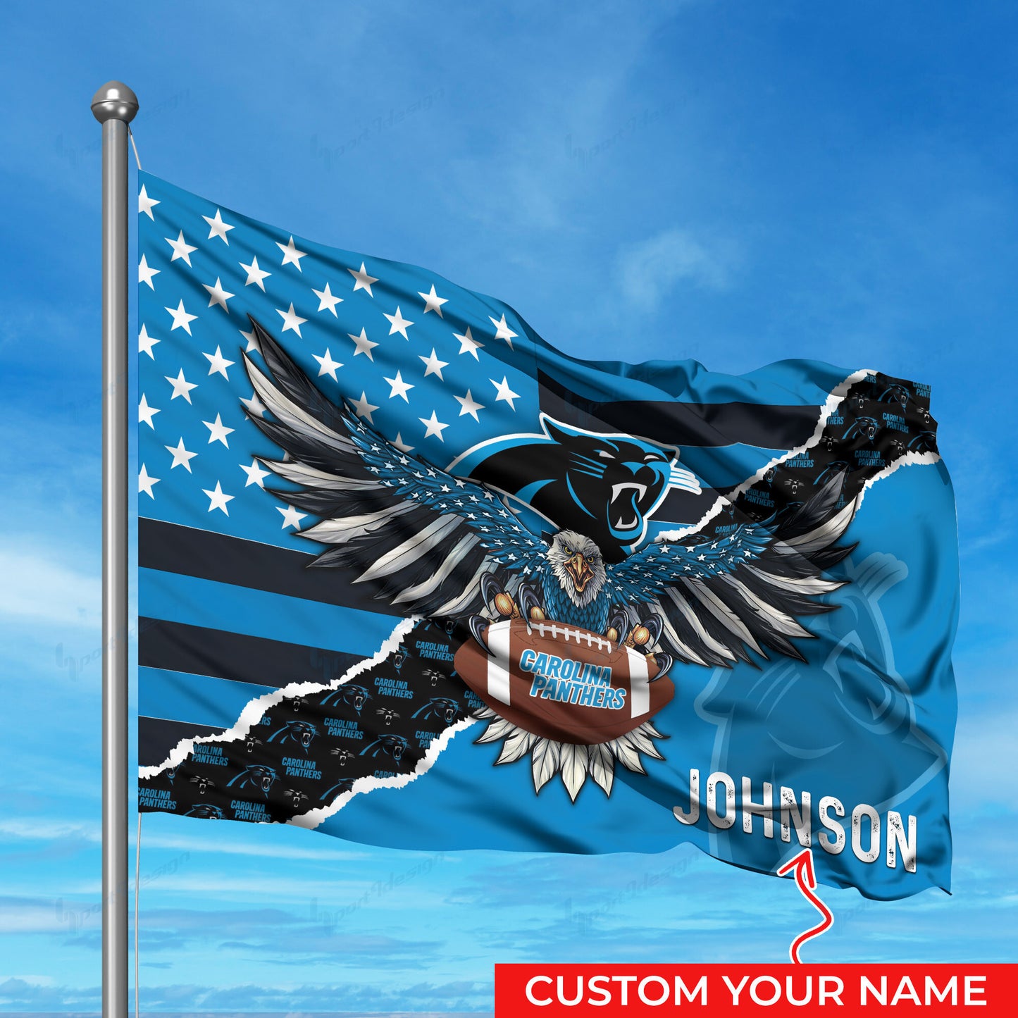 Carolina Panthers Personalized Flag 279