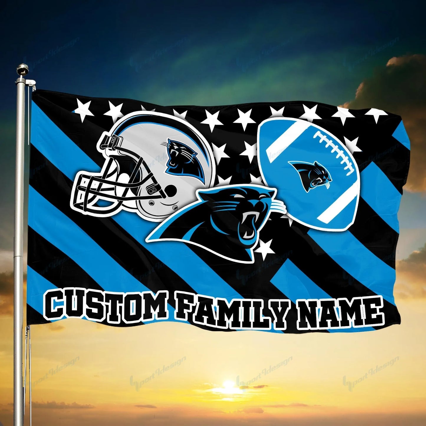 Carolina Panthers Personalized Flag 68