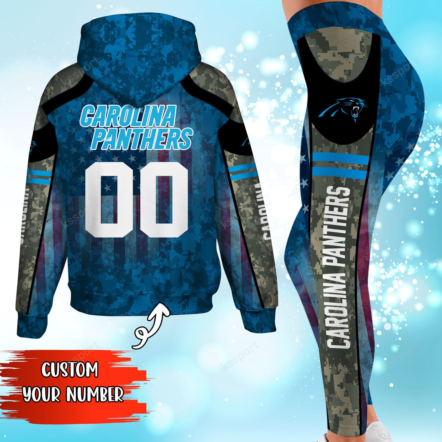 Carolina Panthers Personalized Leggings And Hoodie BG67
