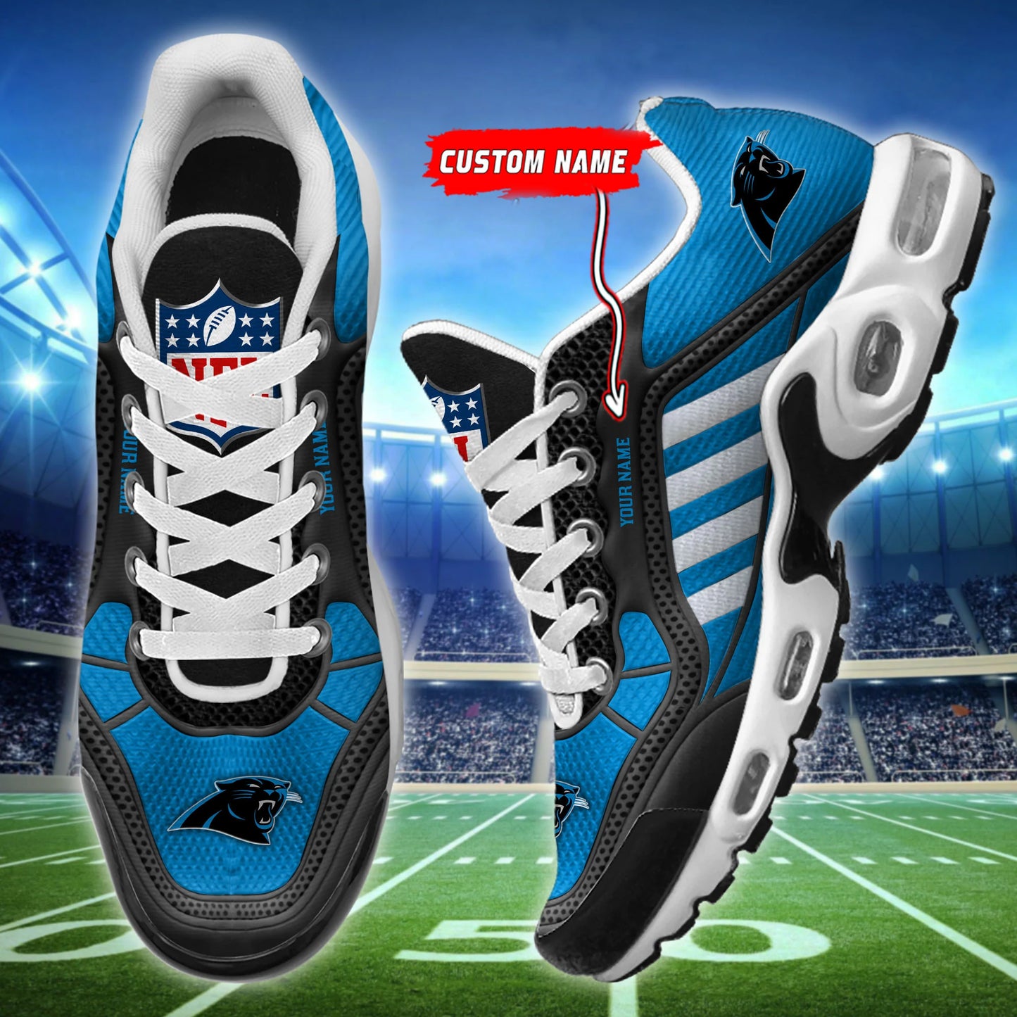 Carolina Panthers Personalized Plus T-N Youth Sneakers BG139