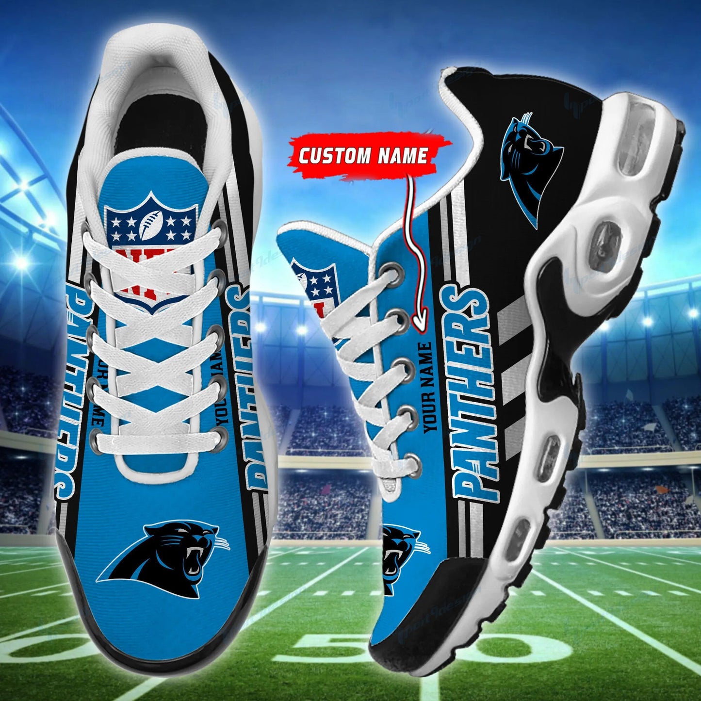 Carolina Panthers Personalized Plus T-N Youth Sneakers BG52