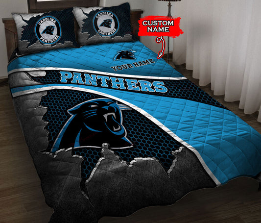 Carolina Panthers Personalized Quilt Set BG120