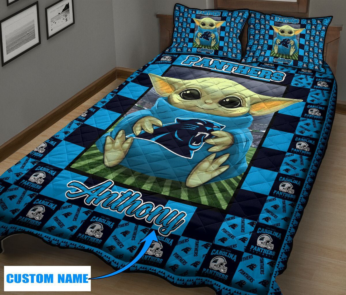 Carolina Panthers Personalized Quilt Set BG37
