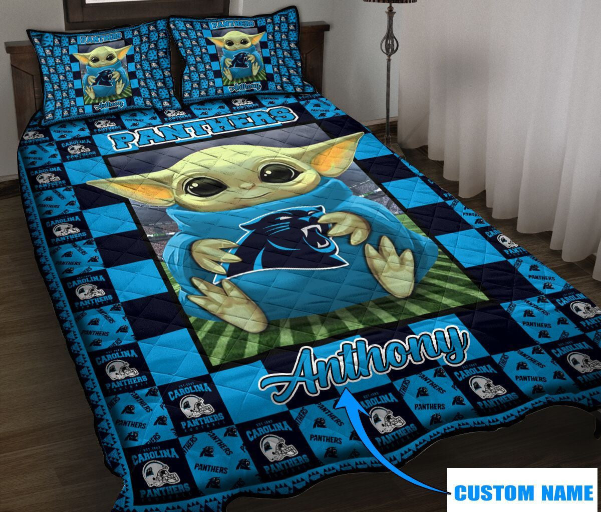 Carolina Panthers Personalized Quilt Set BG37