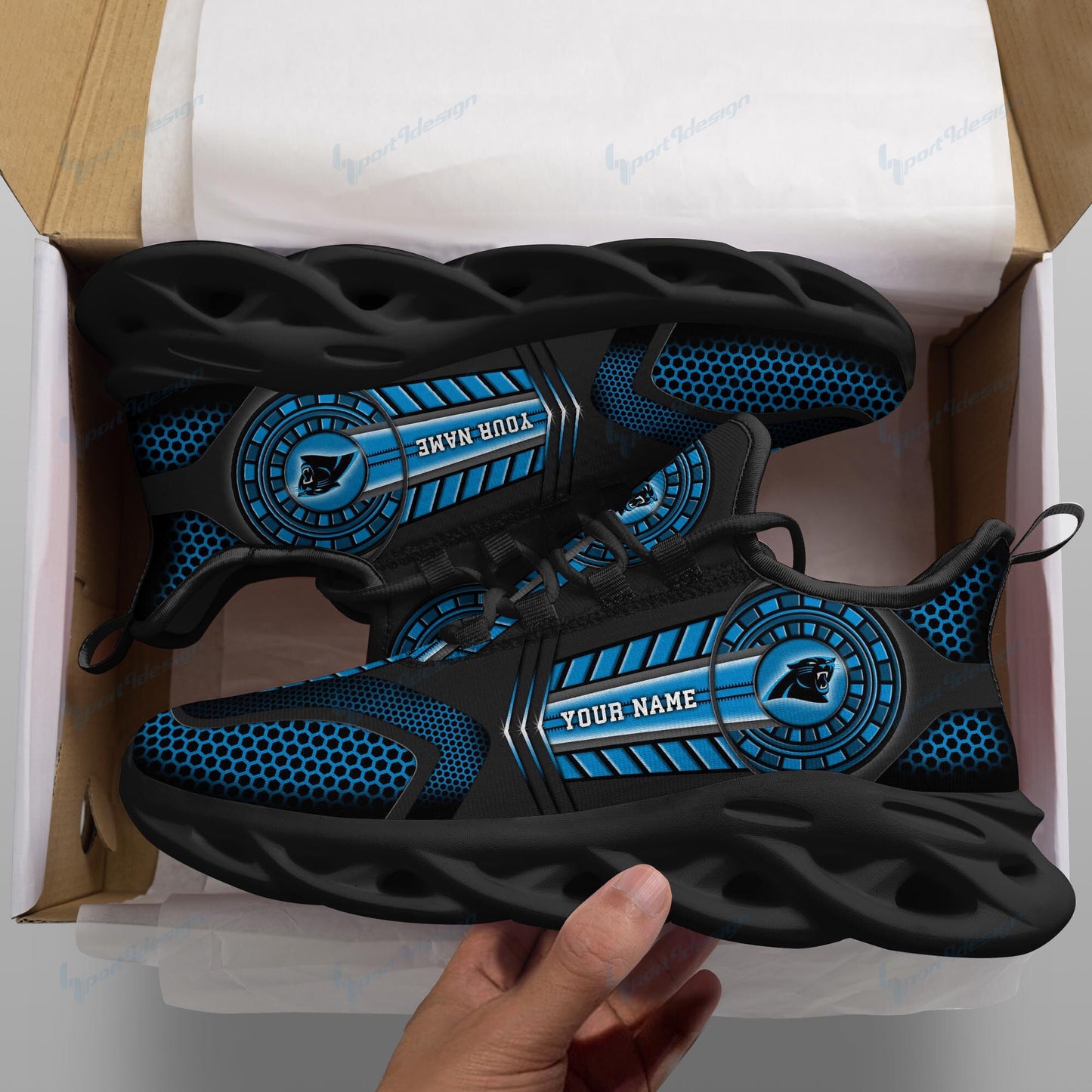 Carolina Panthers Personalized Running Sneakers SPD174