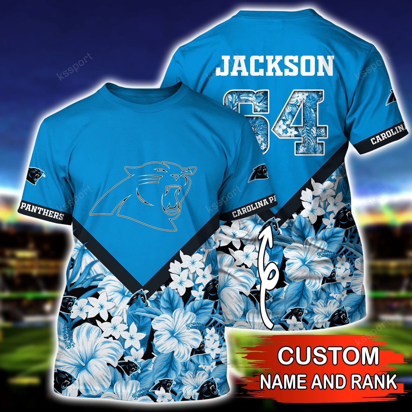 Carolina Panthers Personalized Shirt and Shorts BG273