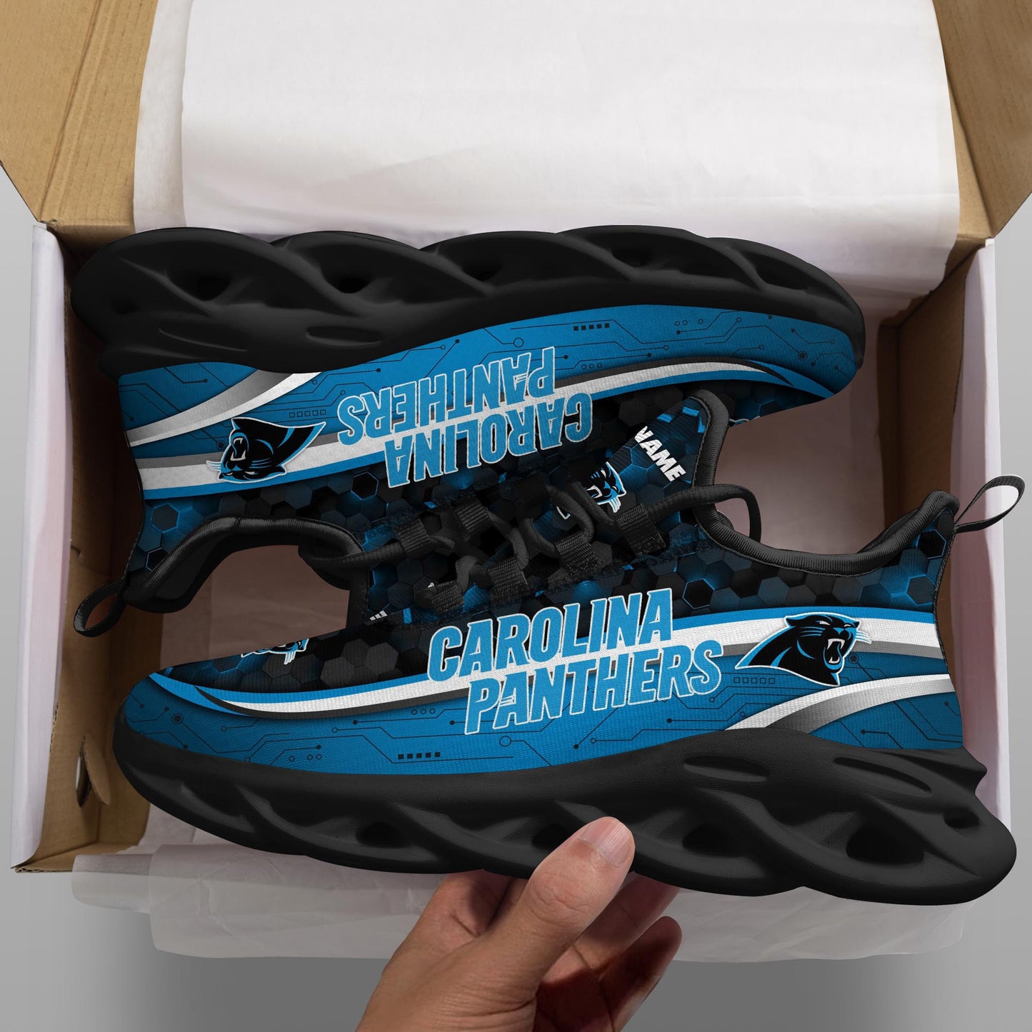 Carolina Panthers Personalized Yezy Running Sneakers 87