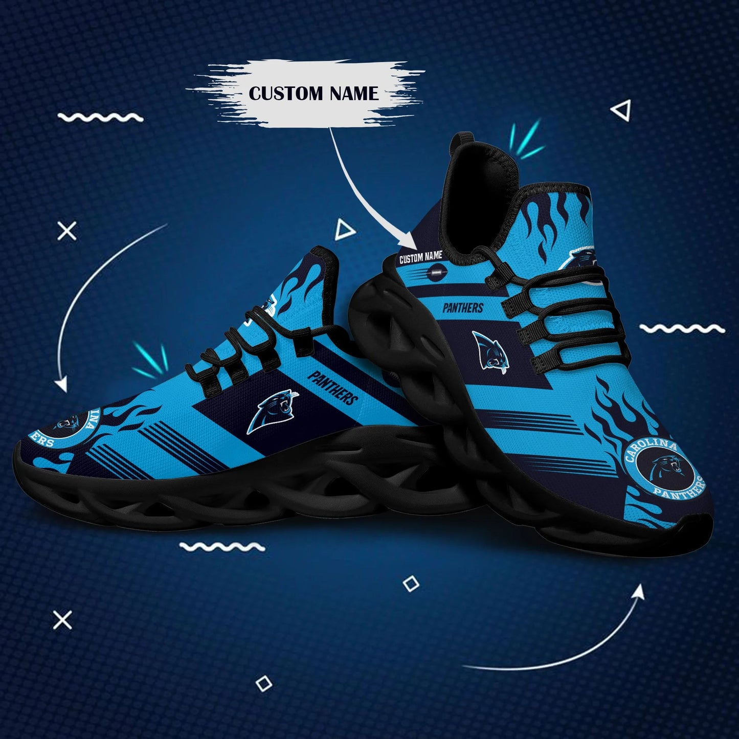 Carolina Panthers Personalized Yezy Running Sneakers BB571