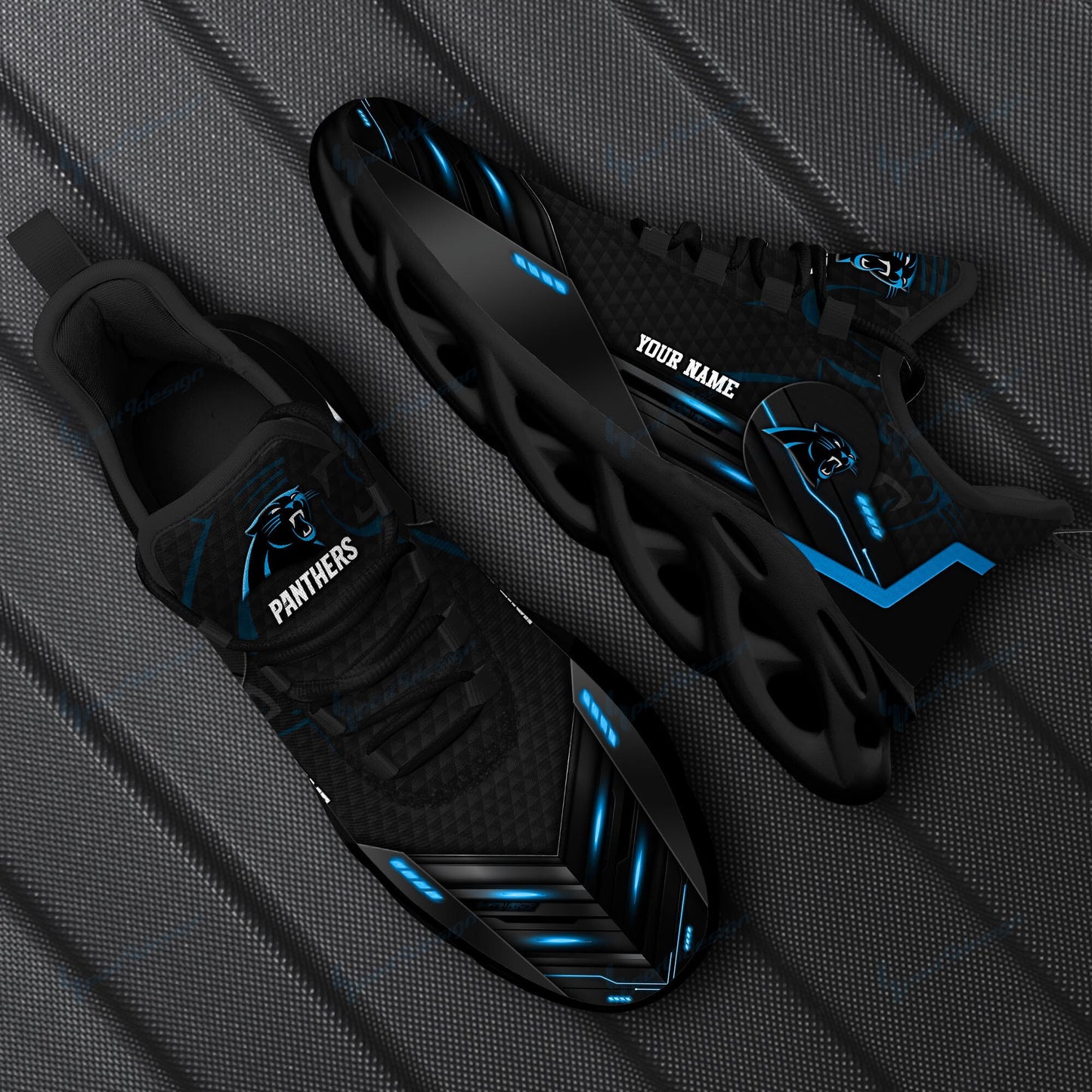 Carolina Panthers Personalized Yezy Running Sneakers SPD229