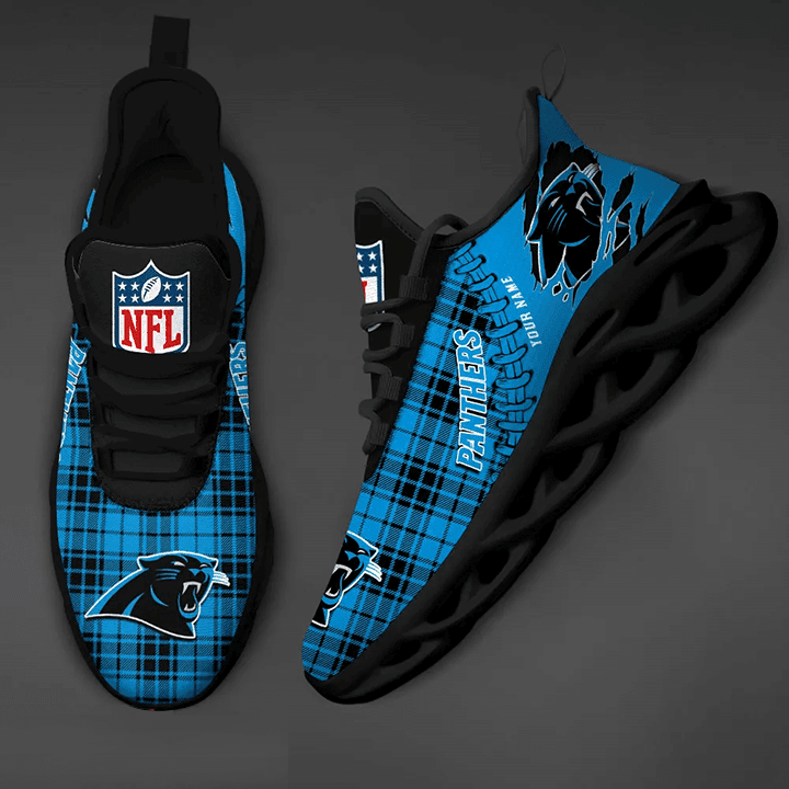 Carolina Panthers Personalized Yezy Running Sneakers SPD279