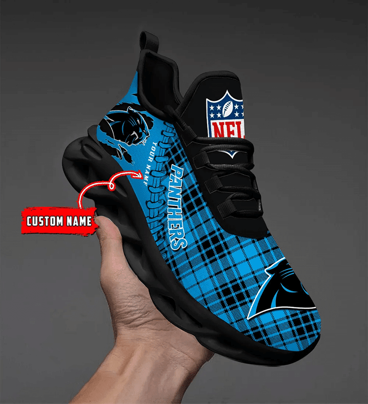 Carolina Panthers Personalized Yezy Running Sneakers SPD279