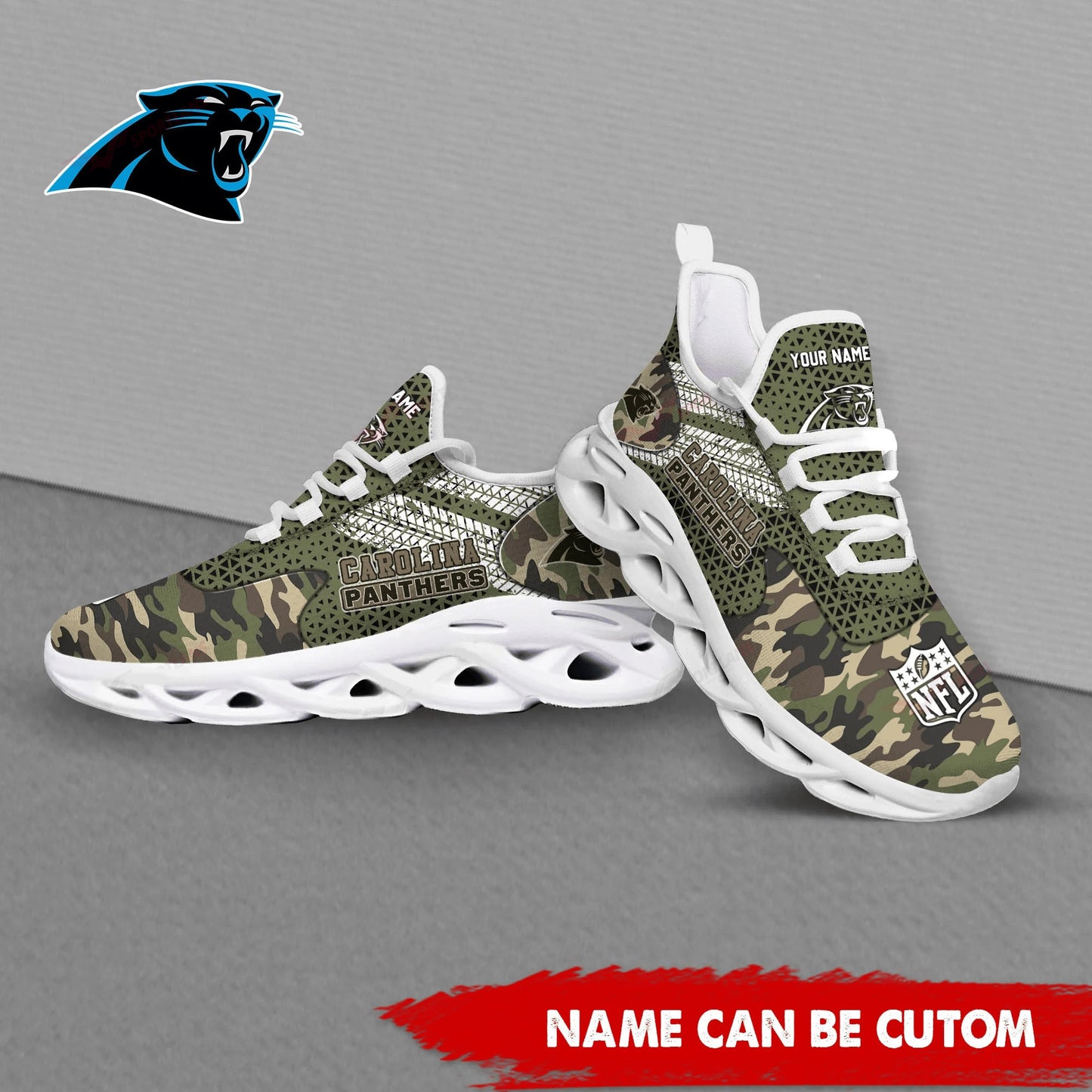 Carolina Panthers Personalized Yezy Running Sneakers SPD594