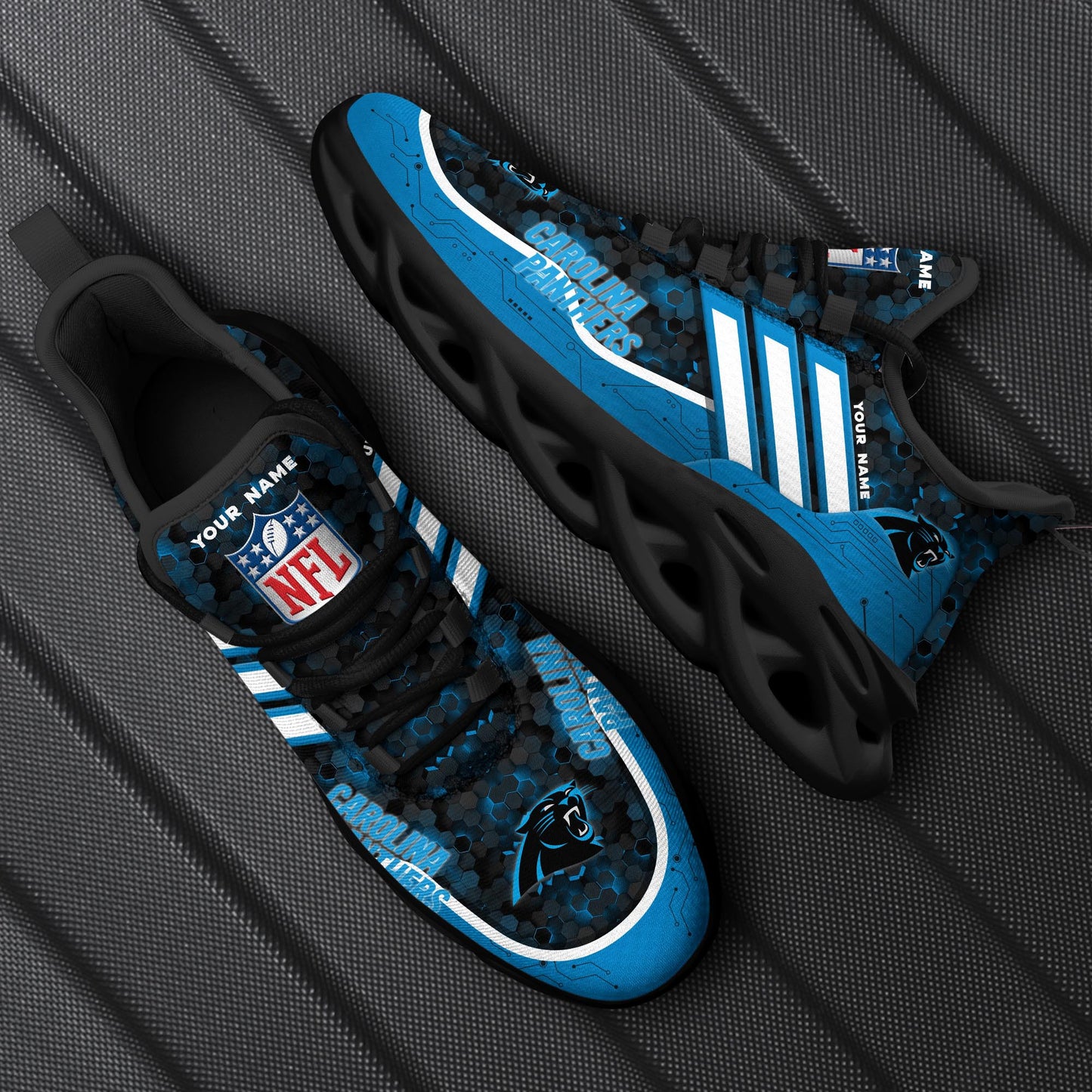 Carolina Panthers Personalized Yezy Running Sneakers SPD643