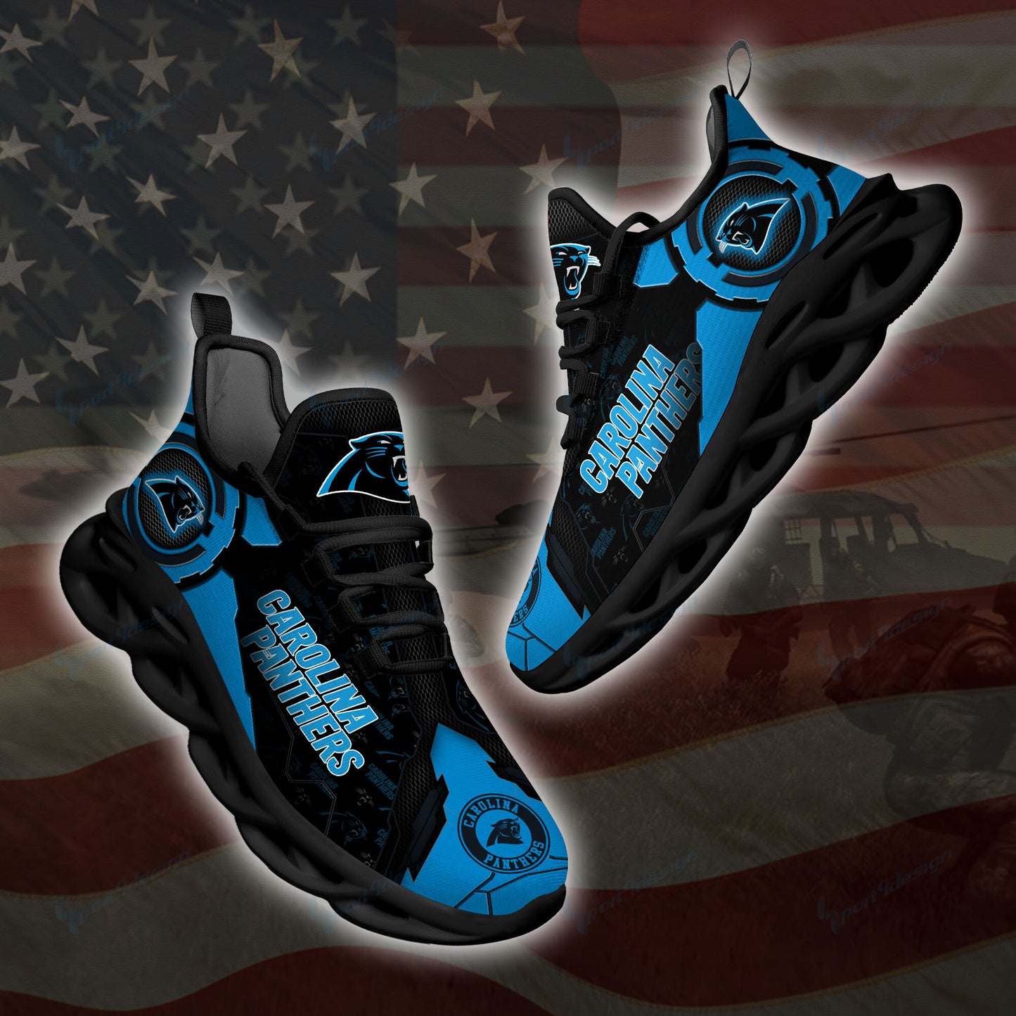 Carolina Panthers Yezy Running Sneakers SPD09