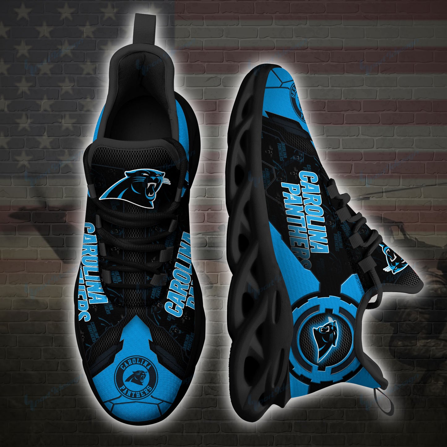 Carolina Panthers Yezy Running Sneakers SPD09