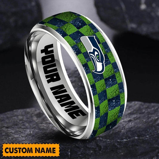 Seattle Seahawks Special Stainless Ring Custom Name AZBTSR000018
