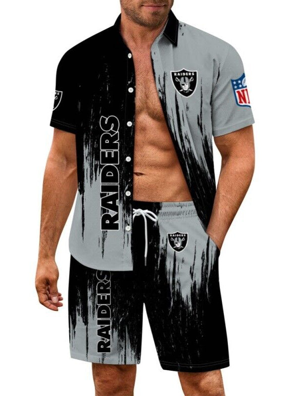 Las Vegas Raiders Combo Hawaiian Shirt and Shorts AZBTHWSS000073