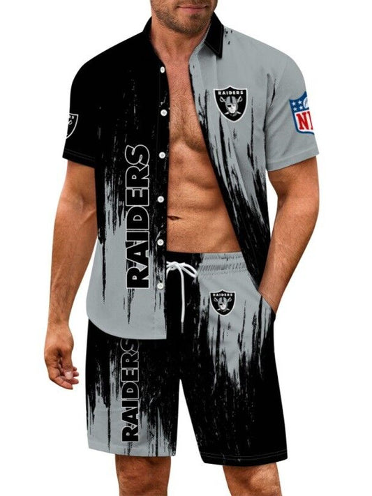 Las Vegas Raiders Combo Hawaiian Shirt and Shorts AZBTHWSS000073