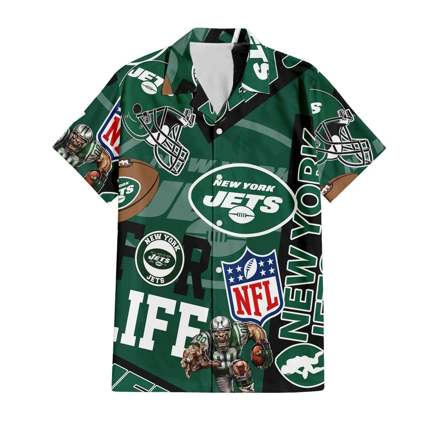 New York Jets Custom Limited Edition For Life Hawaiian Shirt and Shorts AZHAHWSS000248