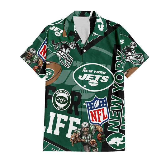 New York Jets Custom Limited Edition For Life Hawaiian Shirt and Shorts AZHAHWSS000248