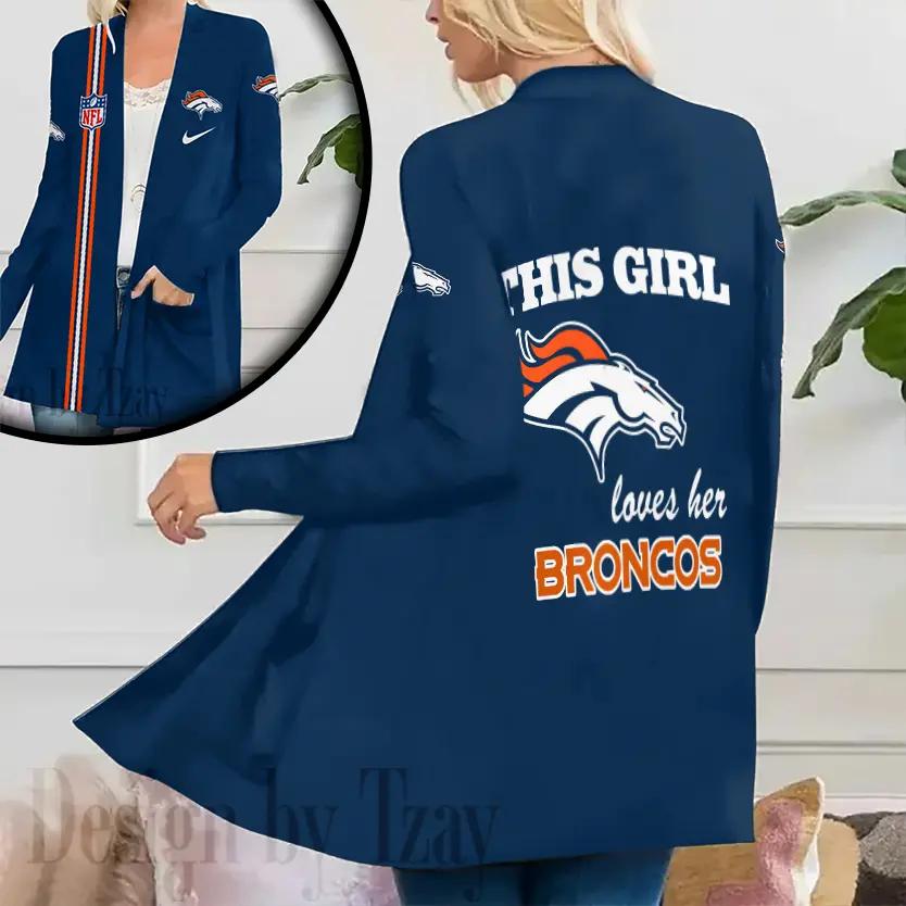 Denver Broncos Women Patch Pocket Cardigan BT062