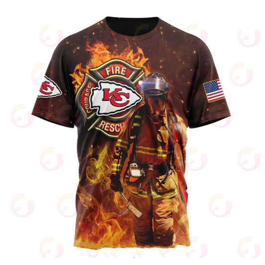 Kansas City Chiefs Honor Firefighters – First Responders All Over Printed T-shirt Sweatshirt Hoodie AZCHD839