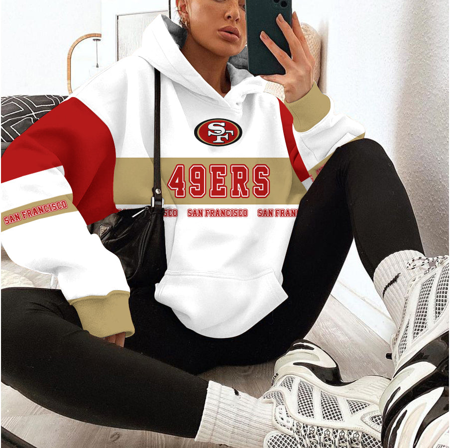 San Francisco 49ers Printed Hooded Pocket Pullover Hoodie AZBTPH000099