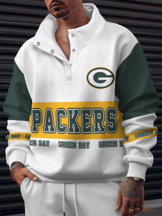Green Bay Packers Casual Colorful Stand Collar Sweatshirt AZBTSCSW000626