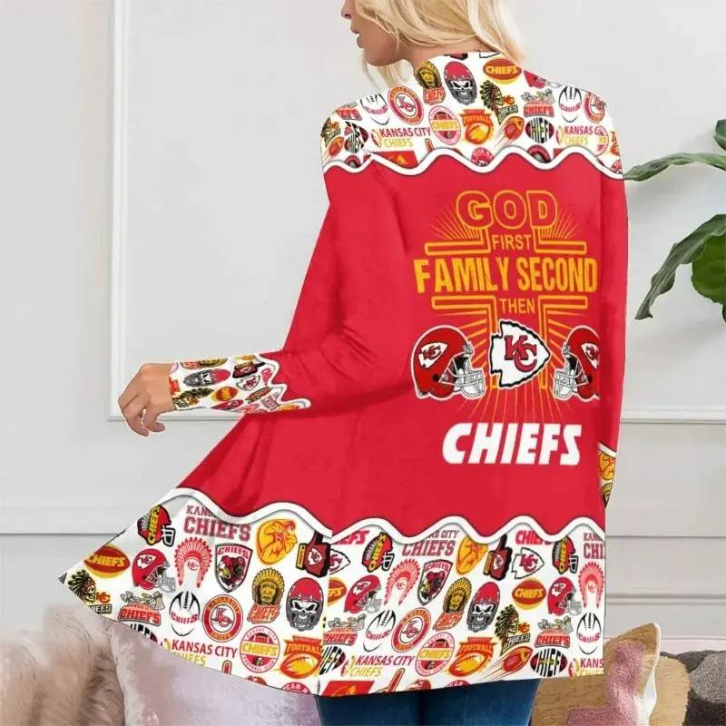 Kansas City Chiefs Women Patch Pocket Cardigan BT093