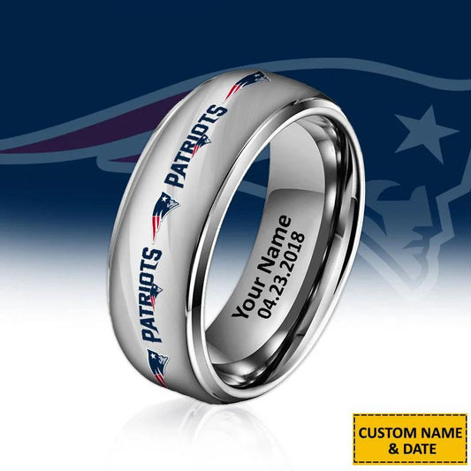 New England Patriots Special Stainless Ring Custom Name AZBTSR000033