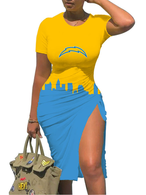 Los Angeles Chargers Slit Bodycon Dress  AZBTSBD000029