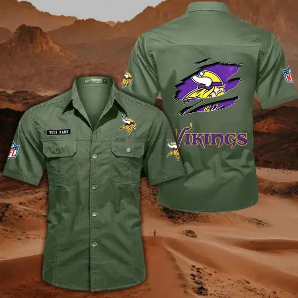 Minnesota Vikings Men’s Short Sleeve Cargo Shirts New 2025 AZBT2DCGS000021
