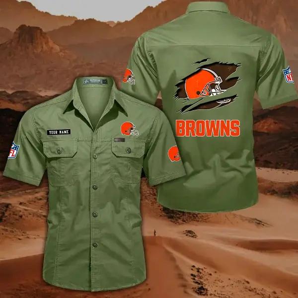 Cleveland Browns Men’s Short Sleeve Cargo Shirts New 2025 AZBT2DCGS000008