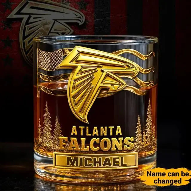 Atlanta Falcons Golden Logo Whiskey Glass SP02