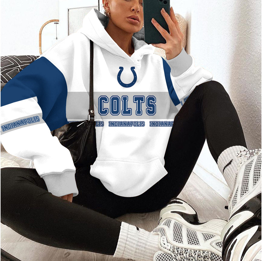 Indianapolis Colts Printed Hooded Pocket Pullover Hoodie AZBTPH000115