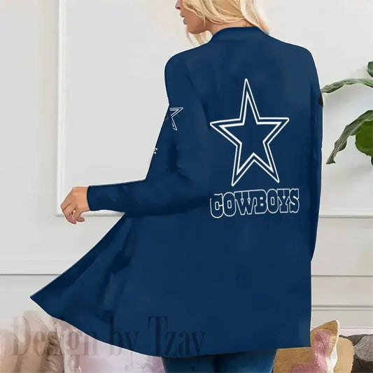 Dallas Cowboys Women Patch Pocket Cardigan BT050