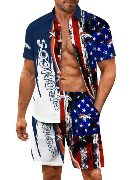 Denver Broncos Combo Hawaiian Shirt and Shorts AZBTHWSS000132