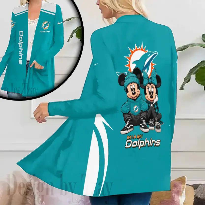 Miami Dolphins Women Patch Pocket Cardigan BT120