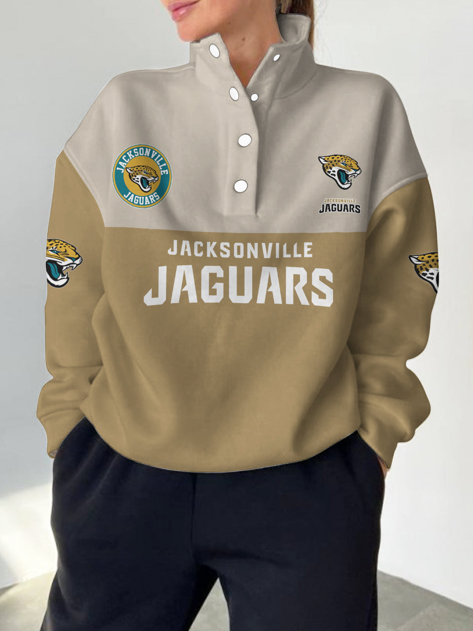 Jacksonville Jaguars Casual Colorful Stand Collar Sweatshirt AZBTSCSW000410