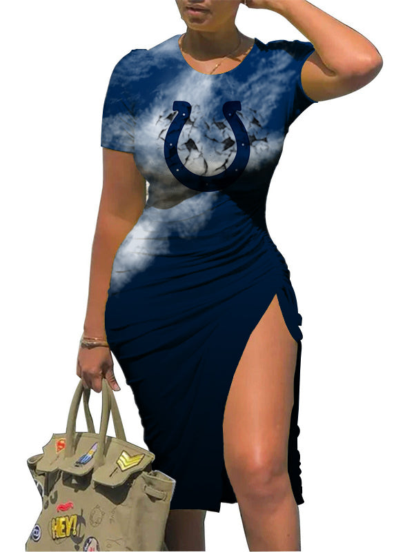Indianapolis Colts Slit Bodycon Dress  AZBTSBD000006