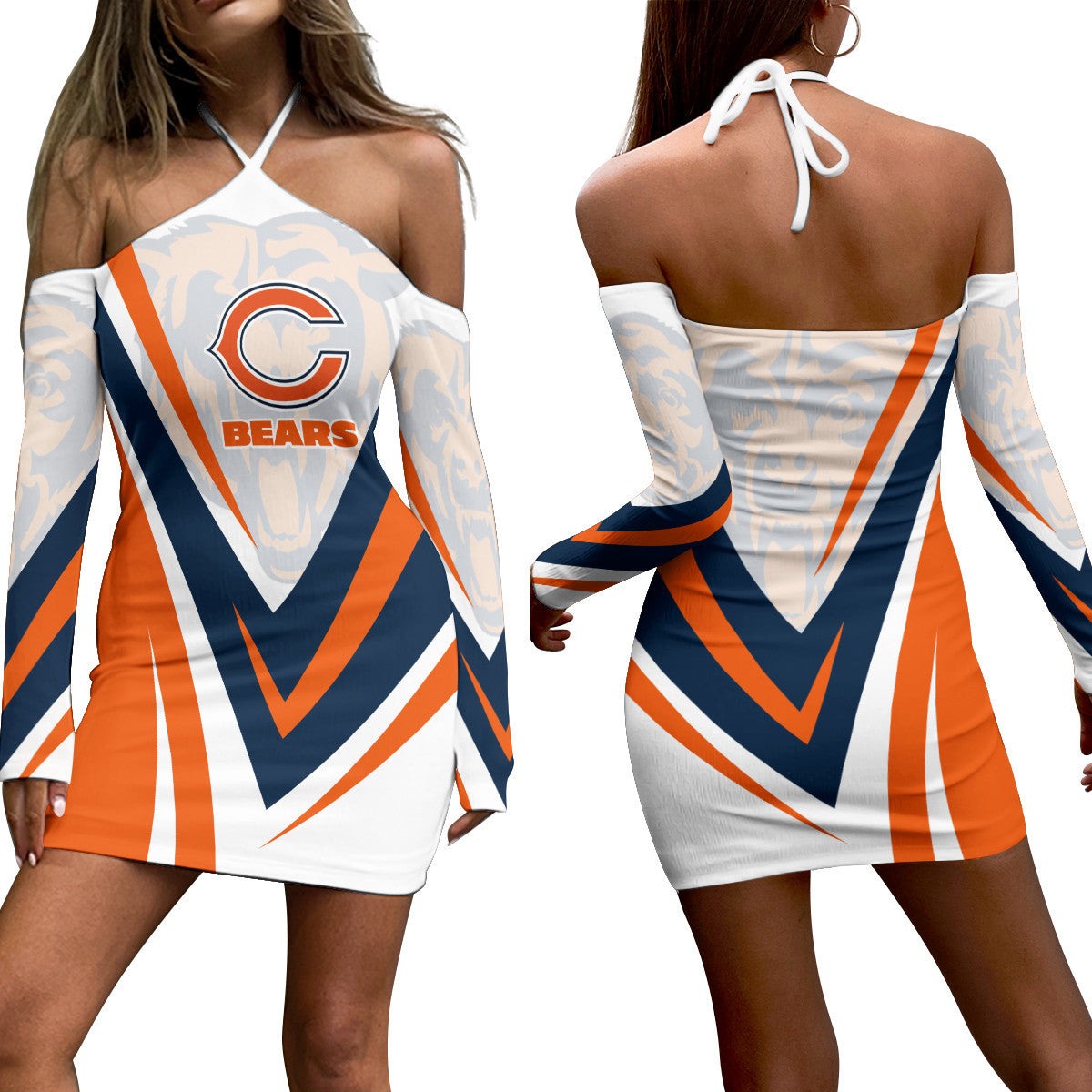 Chicago Bears Halter Lace-up Dress 41