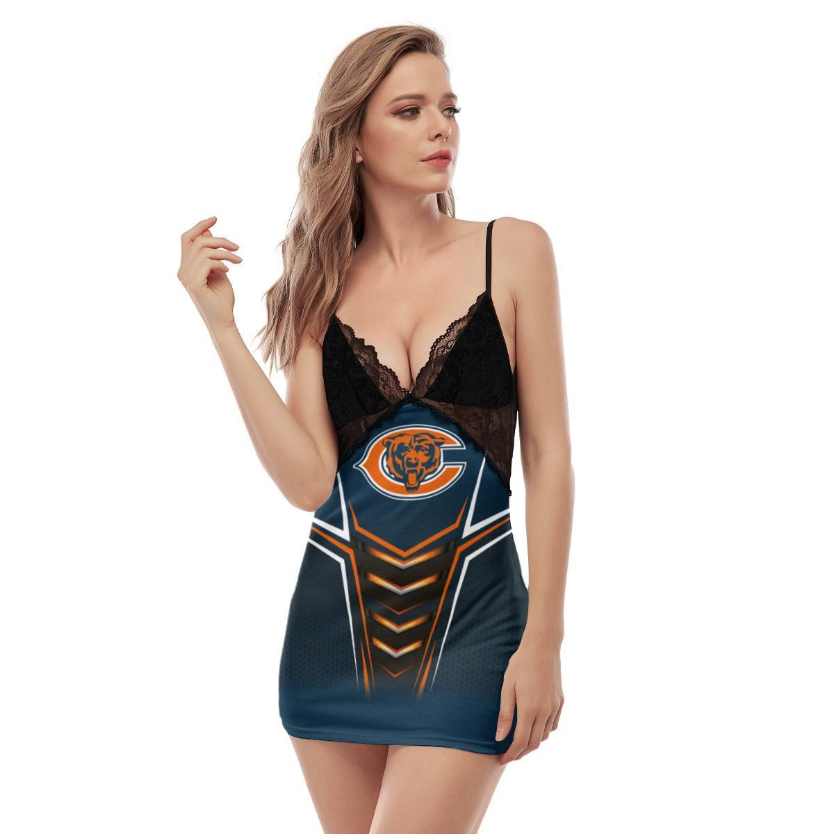 Chicago Bears Lace Back Strap Slip Dress 312
