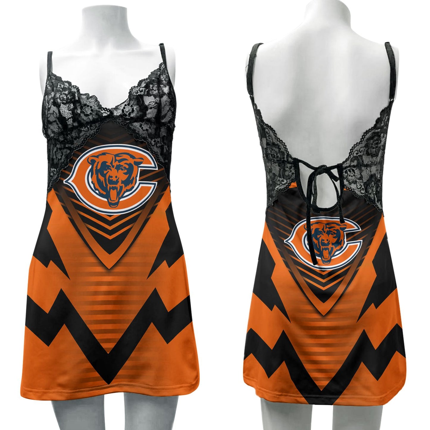 Chicago Bears Lace Back Strap Slip Dress 352